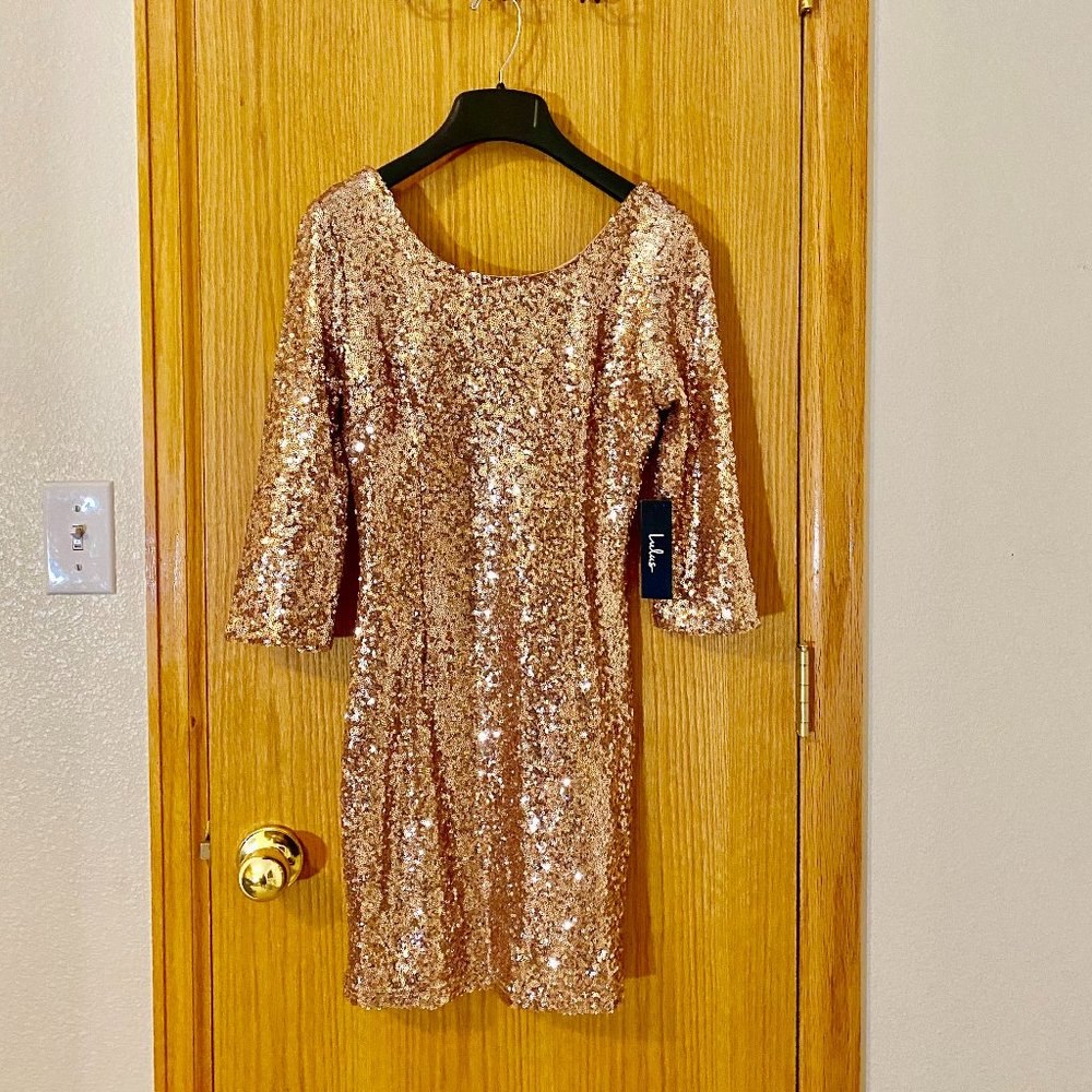Gold sequin dress